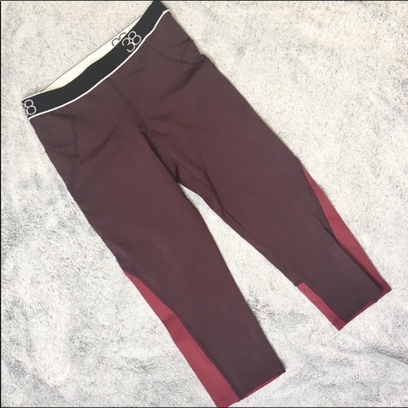 Theory 38 Cropped Maroon Leggings - Picture 2 of 8